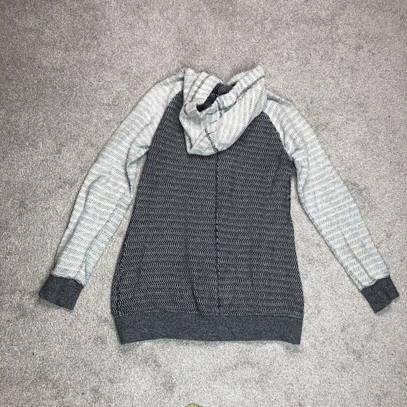Roots Canada Sweatshirt Sz M Full Zip Hooded Colorblock Black Grey - Picture 10 of 11